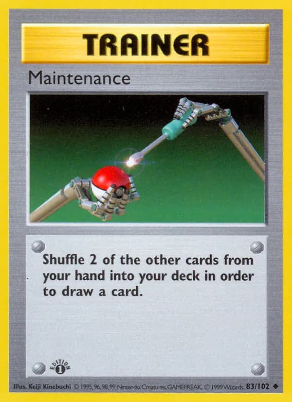 Maintenance card in English