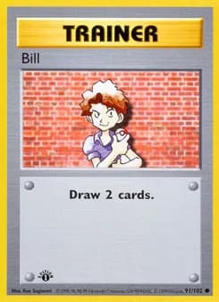 Bill card in English