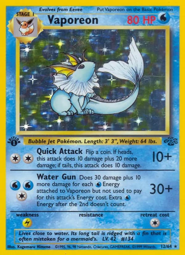 Vaporeon card in English