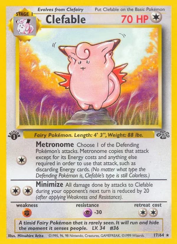 Clefable card in English