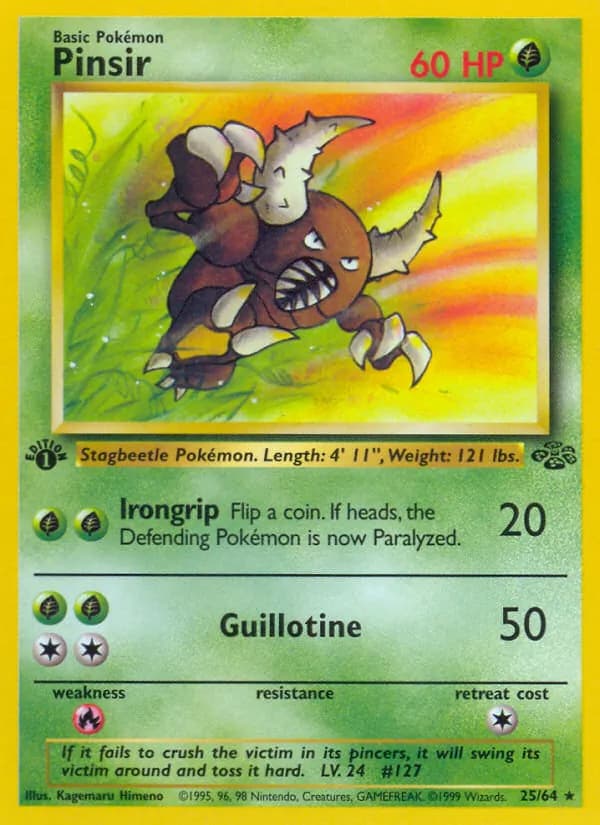 Pinsir card in English