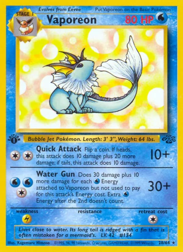 Vaporeon card in English