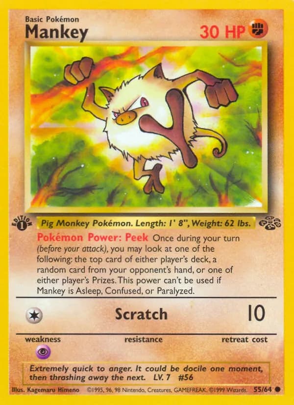 Mankey card in English