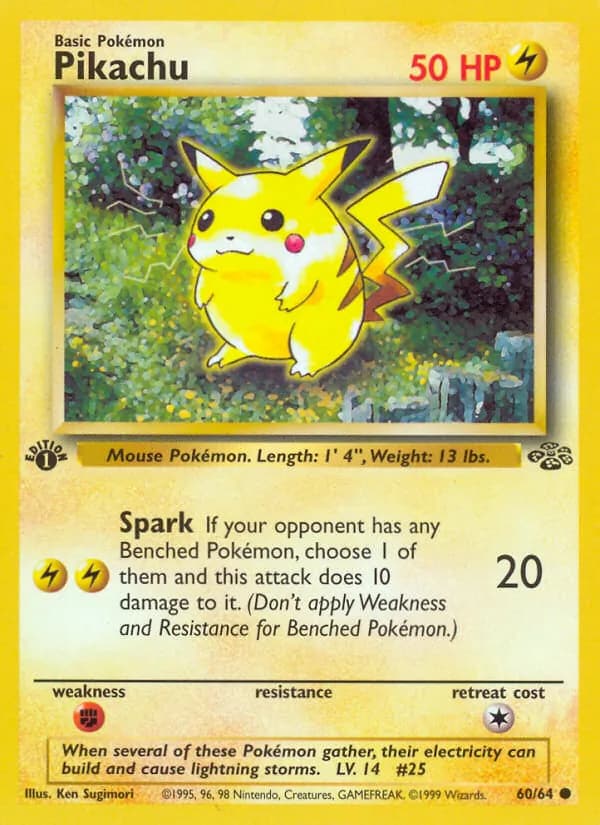 Pikachu card in English