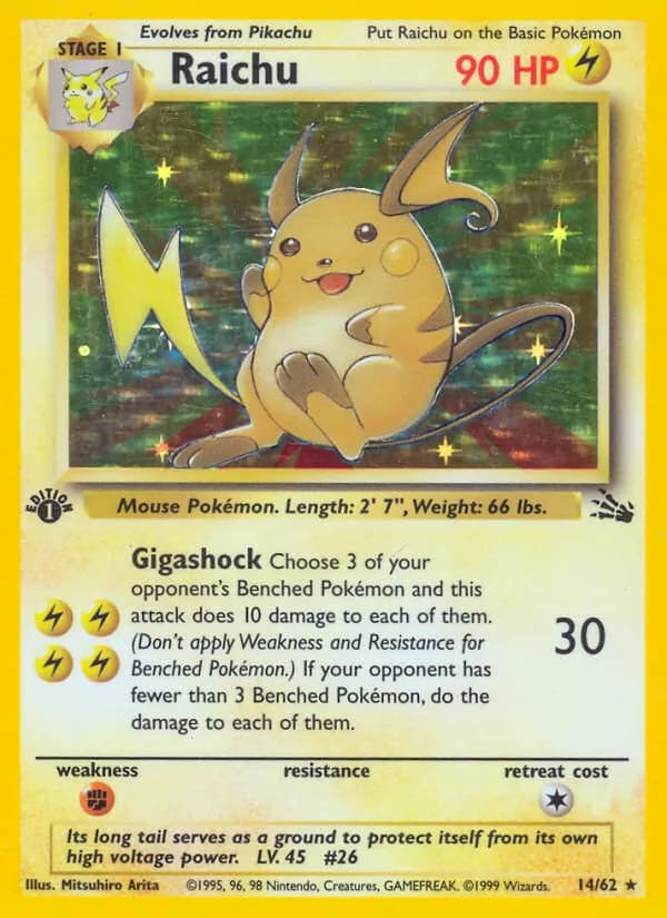 Raichu card in English