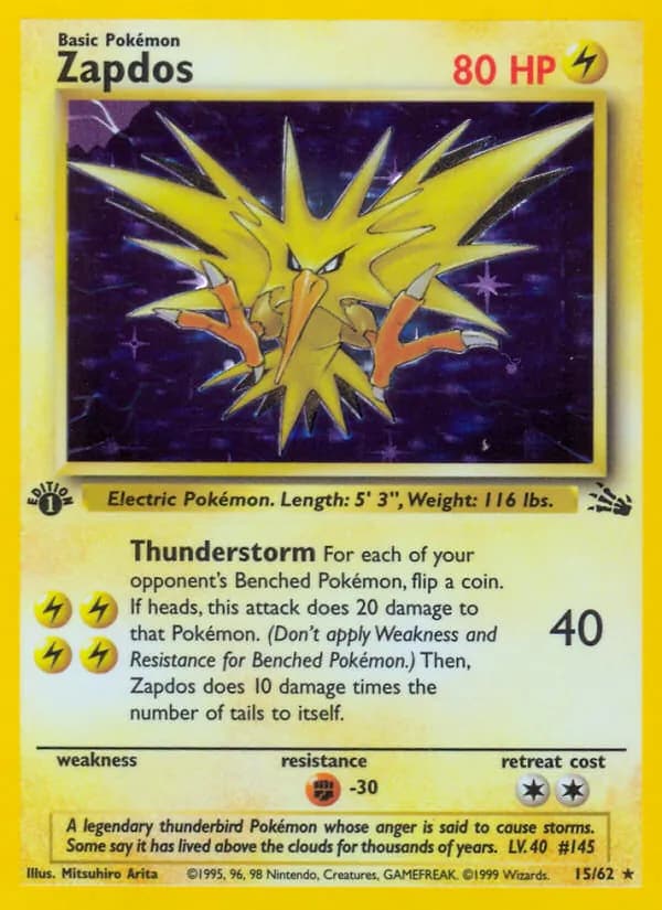 Zapdos card in English
