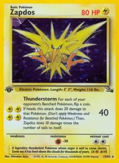 Zapdos card in English