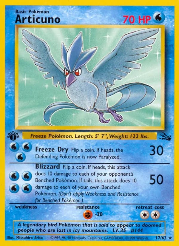 Articuno card in English