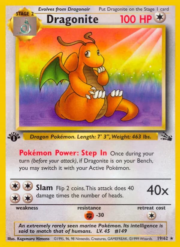 Dragonite card in English