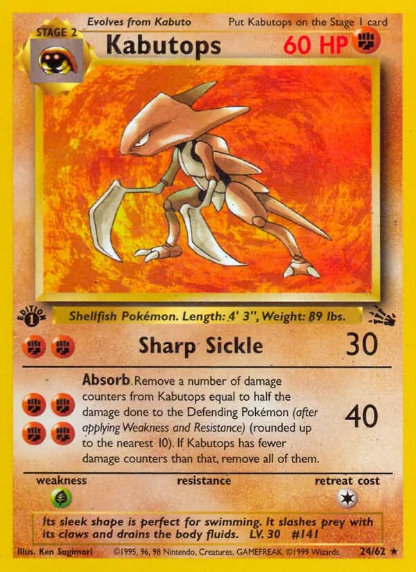 Kabutops card in English