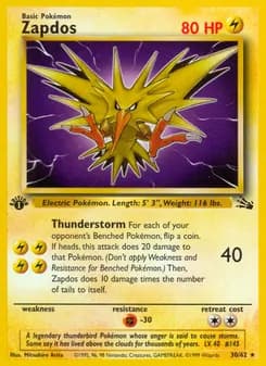 Zapdos card in English