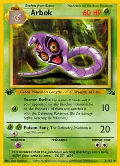 Arbok card in English