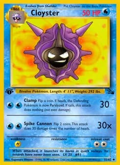 Cloyster card in English