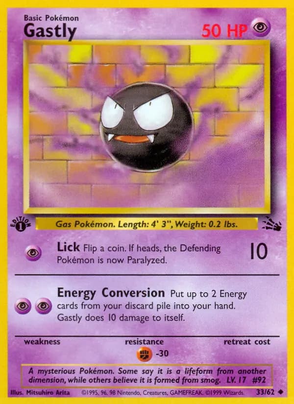 Gastly card in English