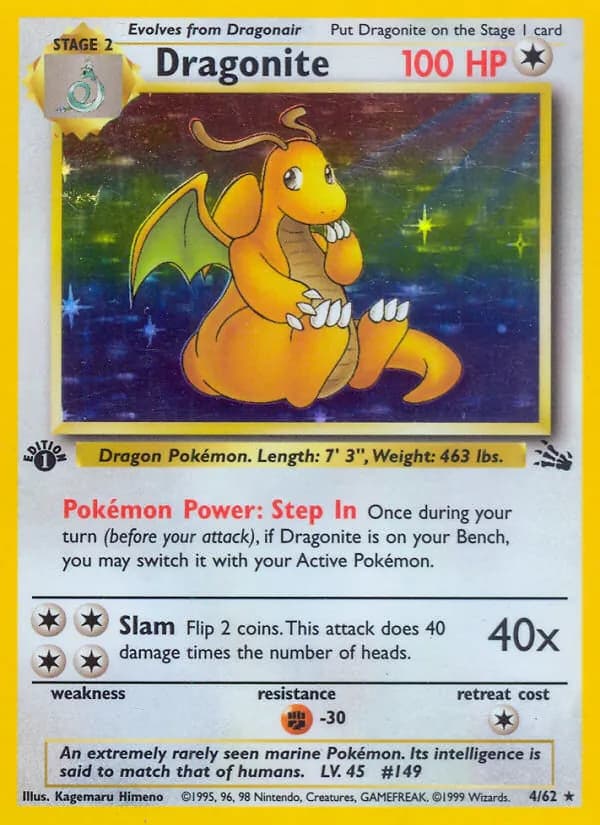 Dragonite card in English