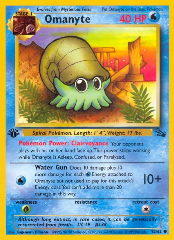 Omanyte card in English