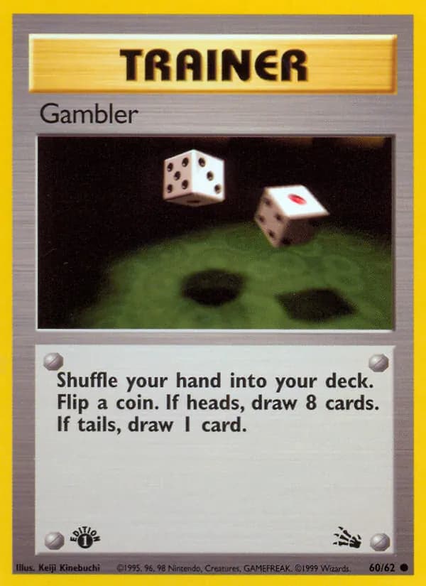 Gambler card in English