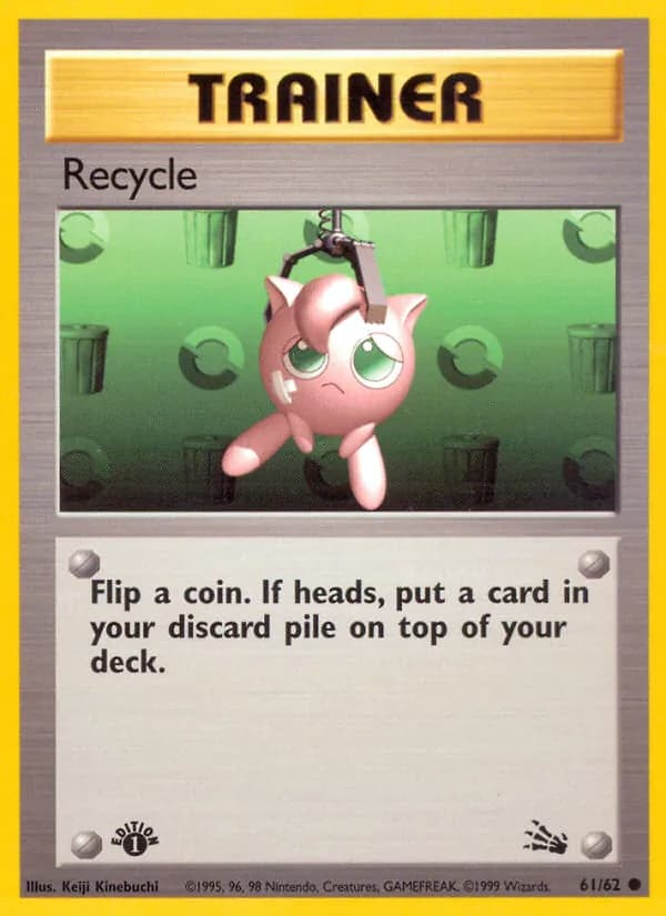 Recycle card in English