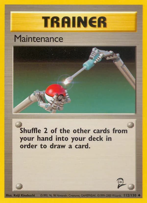 Maintenance card in English
