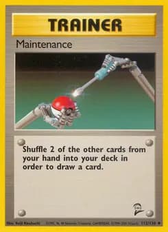Maintenance card in English