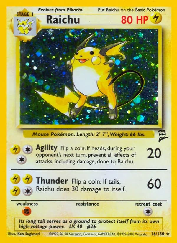 Raichu card in English