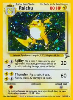 Raichu card in English