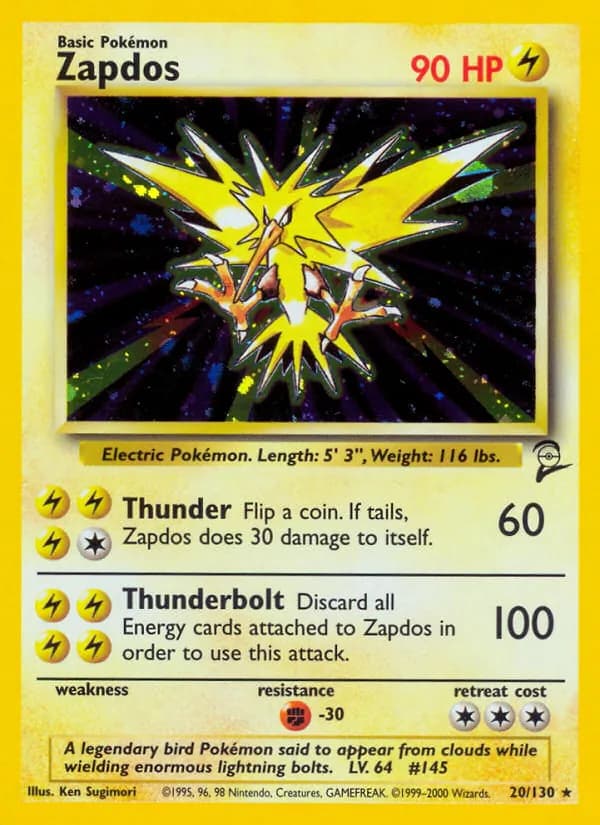Zapdos card in English