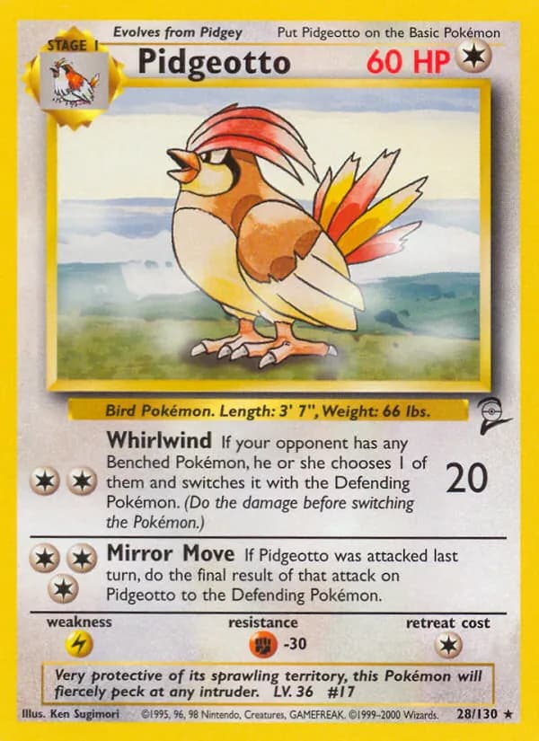 Pidgeotto card in English