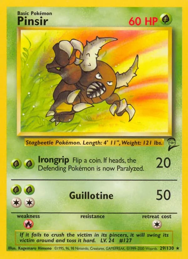 Pinsir card in English