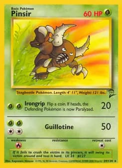 Pinsir card in English
