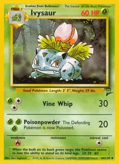 Ivysaur card in English