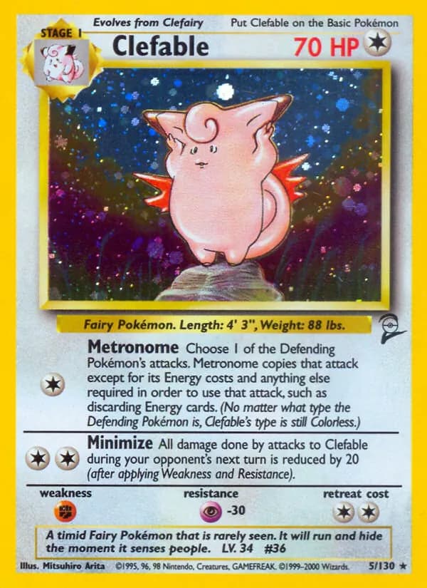 Clefable card in English