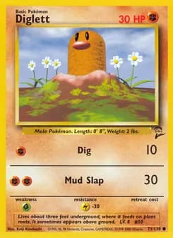 Diglett card in English