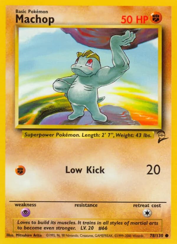Machop card in English