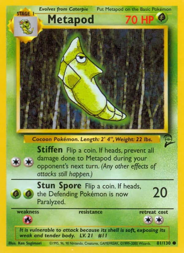Metapod card in English