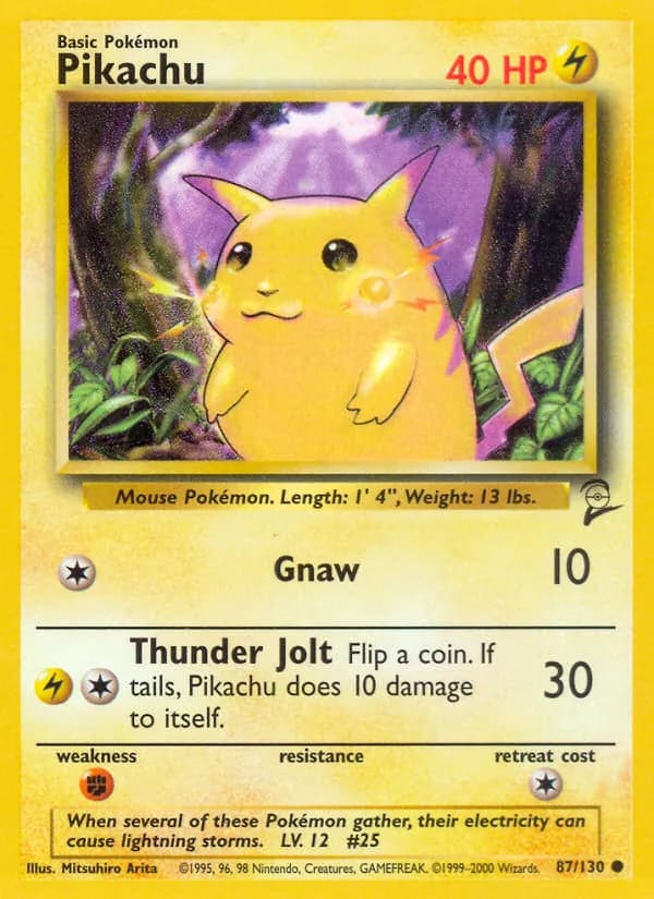 Pikachu card in English