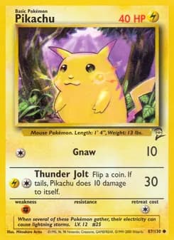 Pikachu card in English