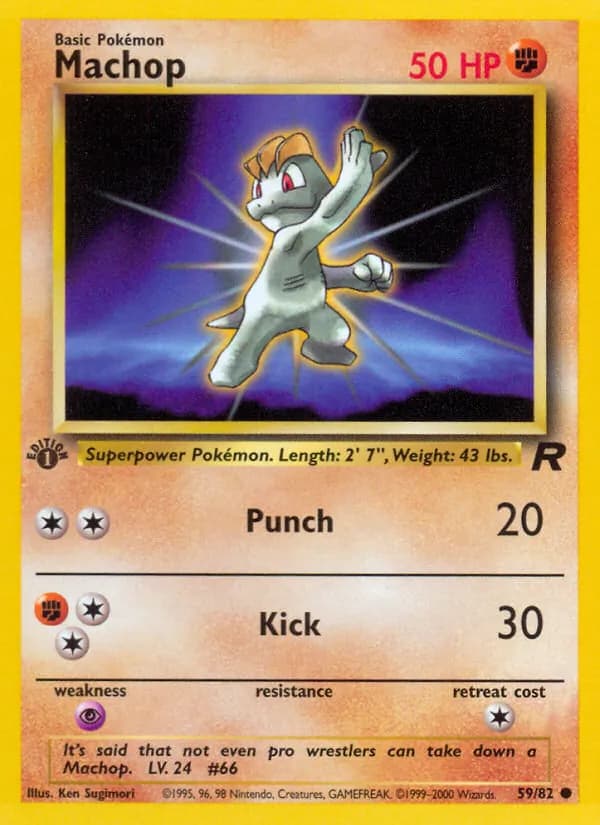 Machop card in English