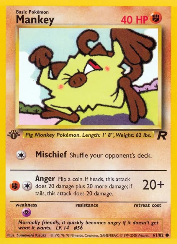 Mankey card in English