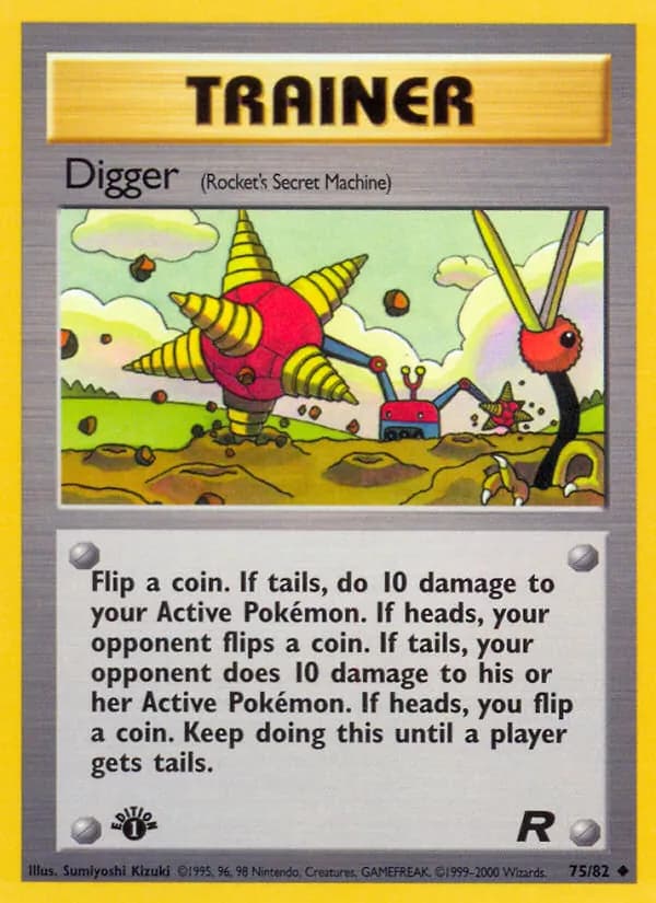 Digger card in English