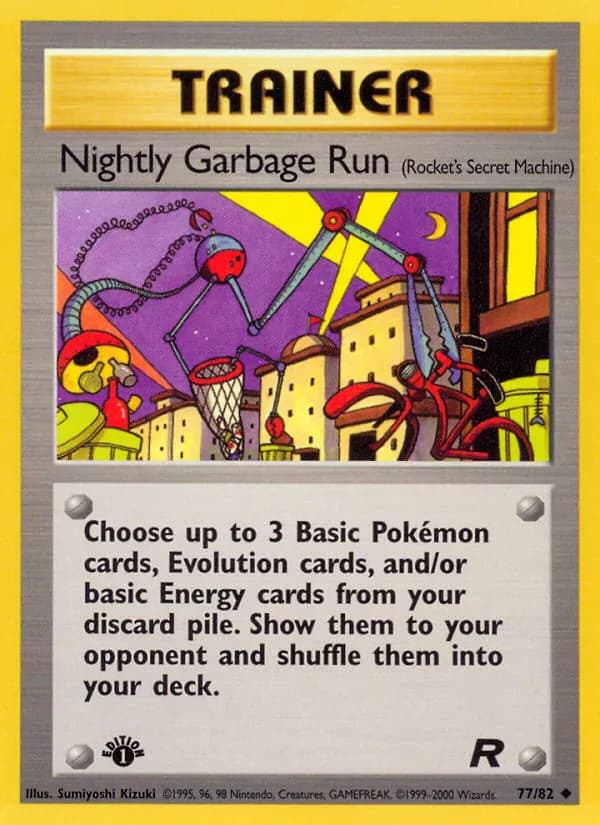 Nightly Garbage Run card in English