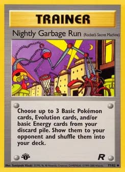 Nightly Garbage Run card in English