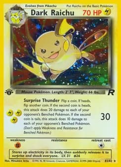 Dark Raichu card in English