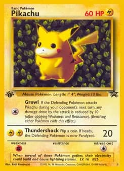 Pikachu card in English