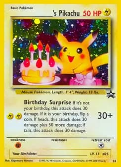 ___________'s Pikachu card in English