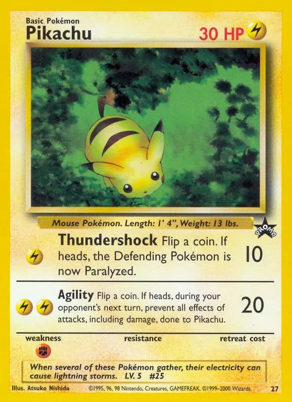 Pikachu card in English
