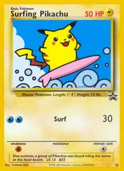 Surfing Pikachu card in English