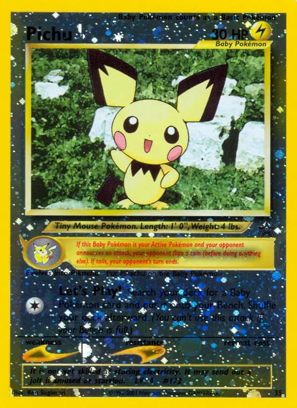 Pichu card in English