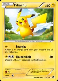 Pikachu card in English