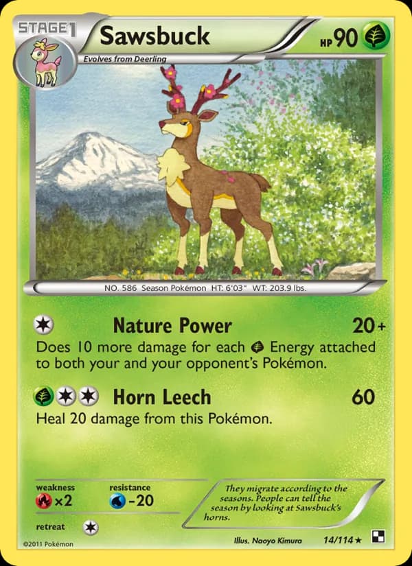 Sawsbuck card in English